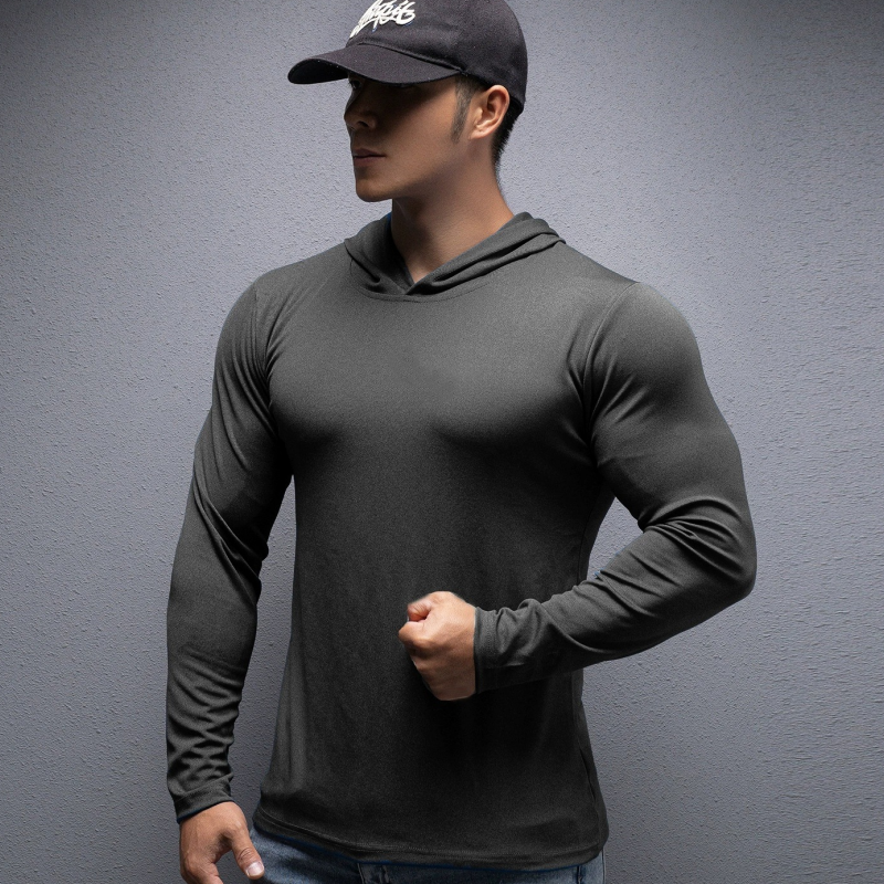 🔥NIEUW MODEL 2026 - 60% KORTING 💪 Stretch-fit fitnesshoodie met lange mouwen voor heren