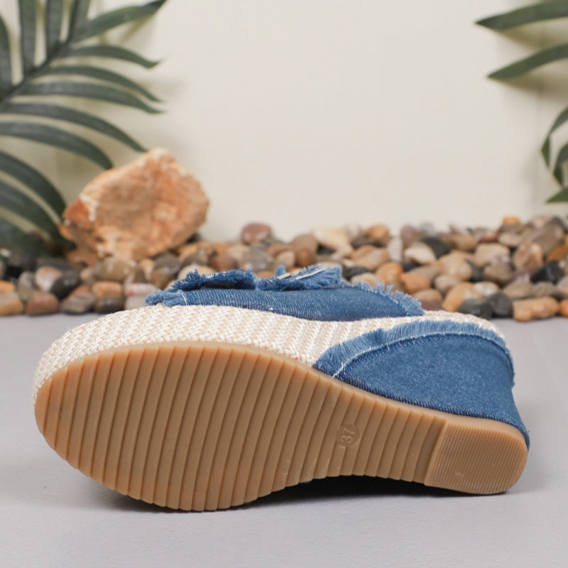 👡ZOMERUITVERKOOP 2026🔥 Casual denim platform slippers voor dames