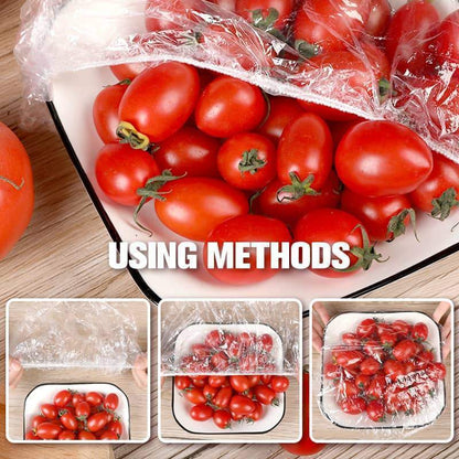 🥗 100 Stuks Elastische Voedingsovertrekken – Houd Voedsel Langer Vers & Bespaar Tijd ✨