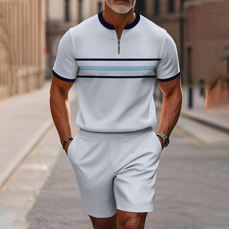 🔥60% KORTING🔥 Heren shirt en short set met kwartrits