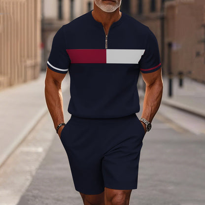 🔥60% KORTING🔥 Heren shirt en short set met kwartrits