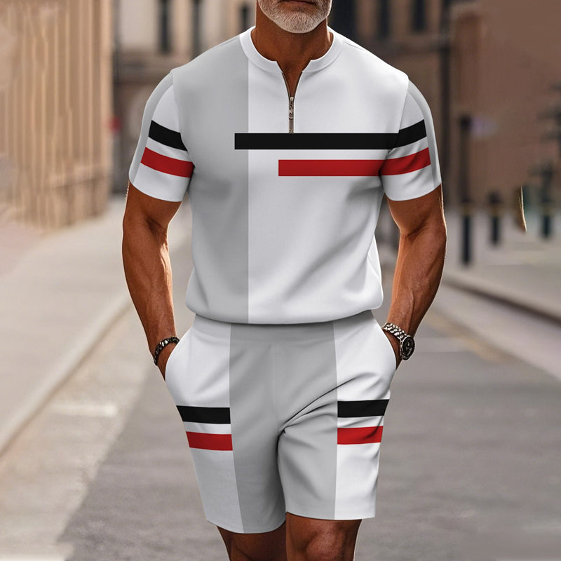 🔥60% KORTING🔥 Heren shirt en short set met kwartrits