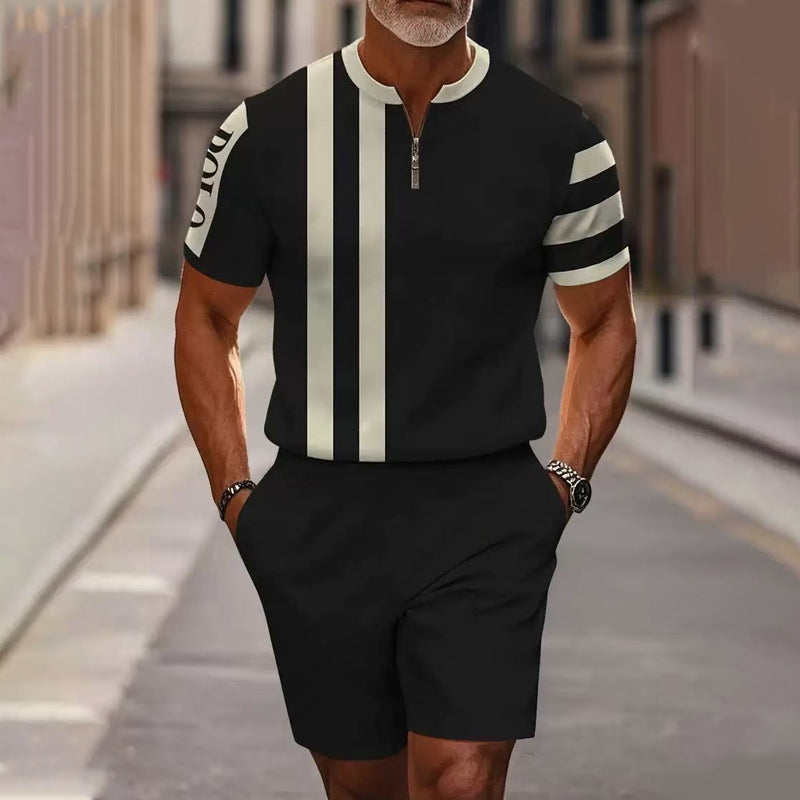 🔥60% KORTING🔥 Heren shirt en short set met kwartrits