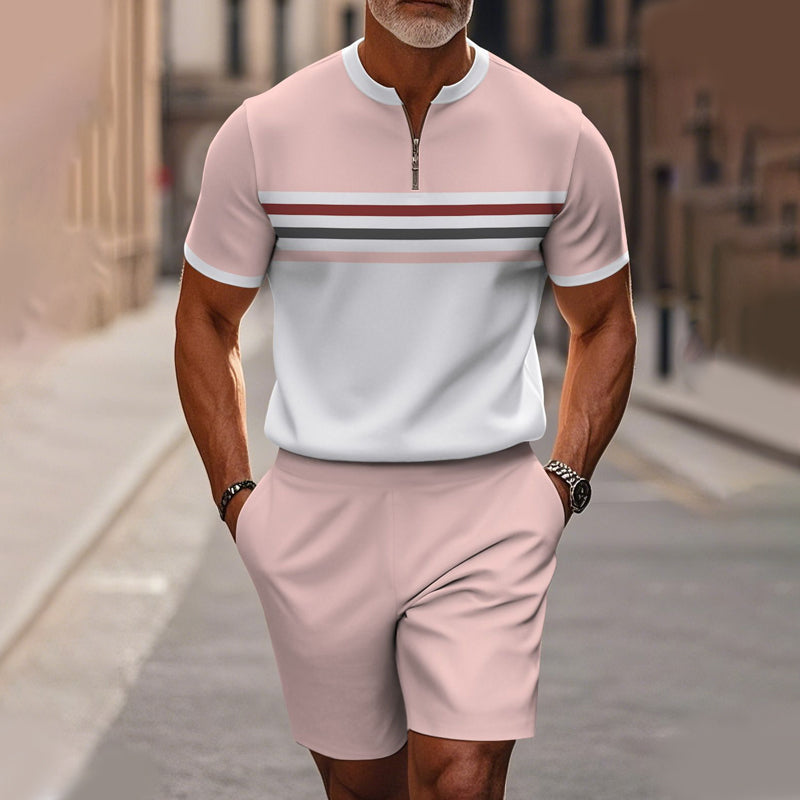 🔥60% KORTING🔥 Heren shirt en short set met kwartrits