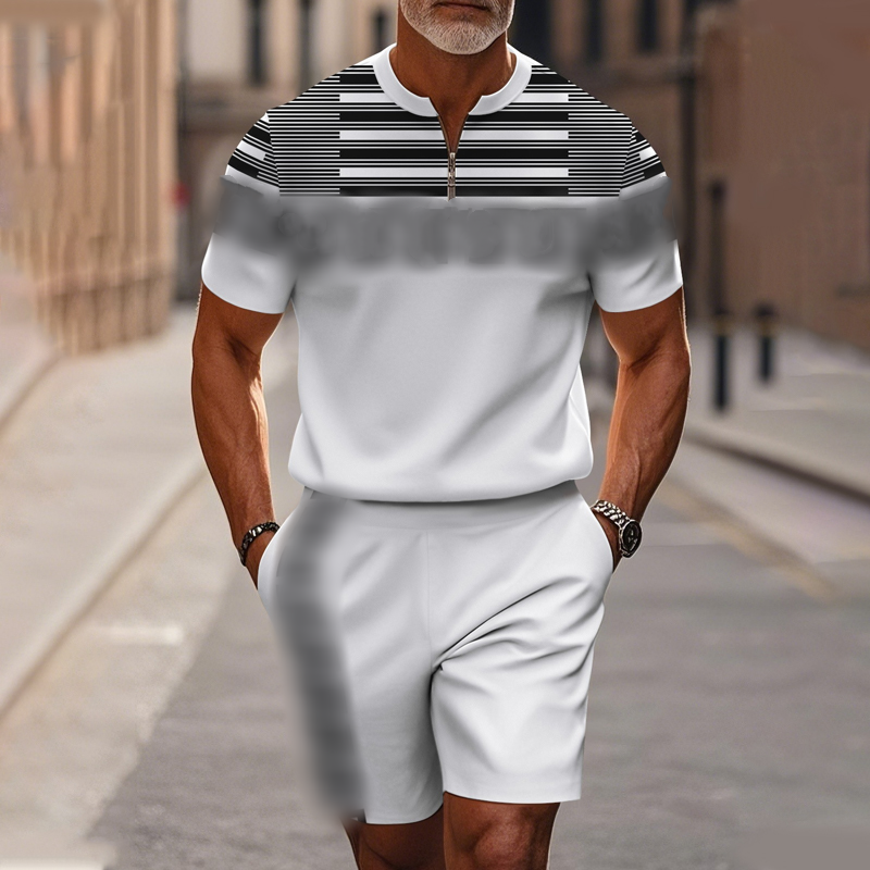 🔥60% KORTING🔥 Heren shirt en short set met kwartrits