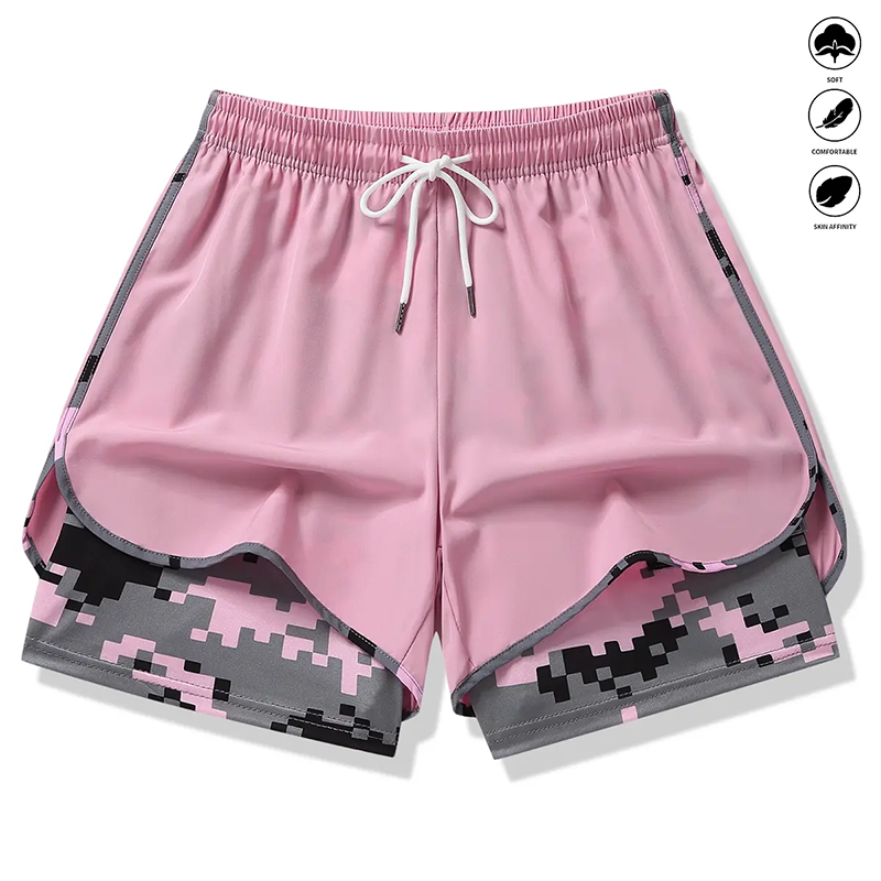 🏃‍60% KORTING OP 2-IN-1 SPORTSHORTS! 🔥 Ademende stof, camouflagevoering en zakken voor dames🏃‍♀️✨