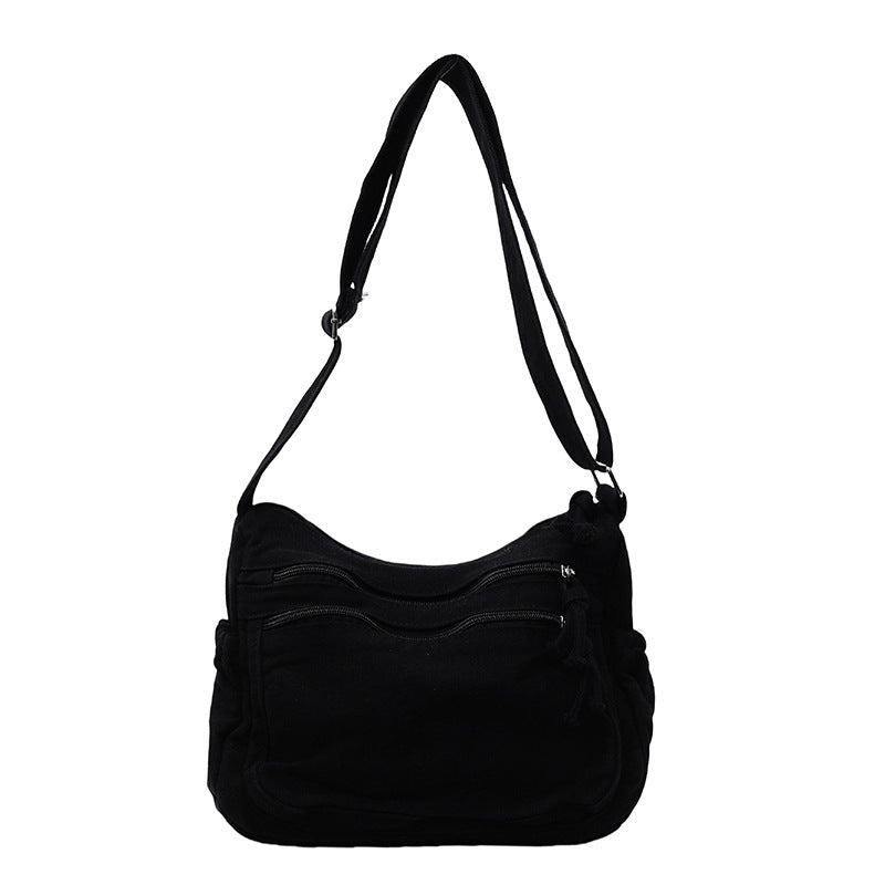 Tas van canvas met meerdere vakken 🎒 Lichtgewicht en duurzaam, verstelbare schouderband, kan als schoudertas of crossbodytas gedragen worden 👜