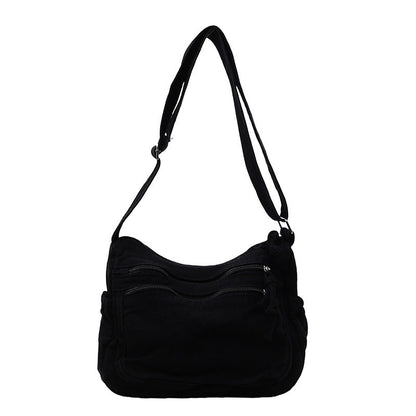 Tas van canvas met meerdere vakken 🎒 Lichtgewicht en duurzaam, verstelbare schouderband, kan als schoudertas of crossbodytas gedragen worden 👜