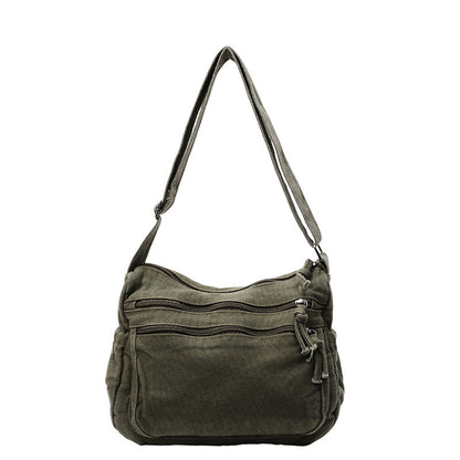 Tas van canvas met meerdere vakken 🎒 Lichtgewicht en duurzaam, verstelbare schouderband, kan als schoudertas of crossbodytas gedragen worden 👜