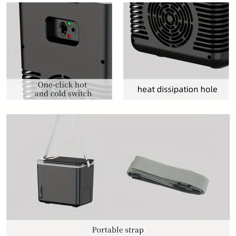Draagbare autokoeler/verwarmer 🧊 20℃ temperatuurverschil, krachtige koeling/verwarming ♨️ Biedt ruimte aan 6 flessen water + snacks 🍎 Stille werking met slechts 45 decibel 🔇 Onmisbaar voor buitengebruik ⛺