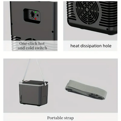 Draagbare autokoeler/verwarmer 🧊 20℃ temperatuurverschil, krachtige koeling/verwarming ♨️ Biedt ruimte aan 6 flessen water + snacks 🍎 Stille werking met slechts 45 decibel 🔇 Onmisbaar voor buitengebruik ⛺