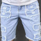 🔥NU 60% KORTING!🔥 Gescheurde denim shorts voor heren met gerafelde details