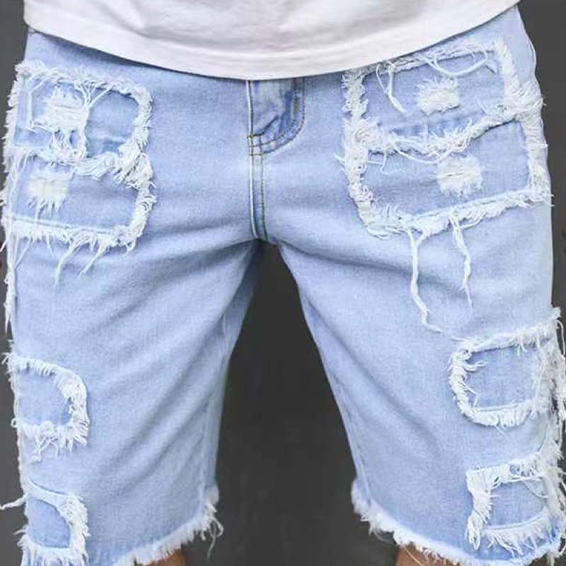 🔥NU 60% KORTING!🔥 Gescheurde denim shorts voor heren met gerafelde details