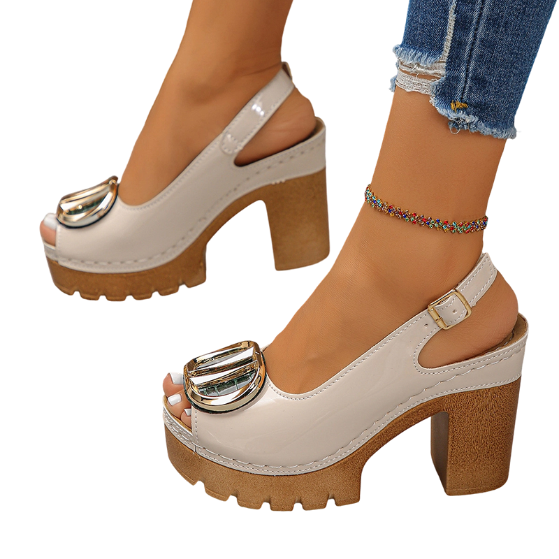 👡 NU 60% KORTING! 🔥 Elegante sandalen met open teen en gesp en hak – Chique design, comfortabele hak en perfect voor elke gelegenheid ✨