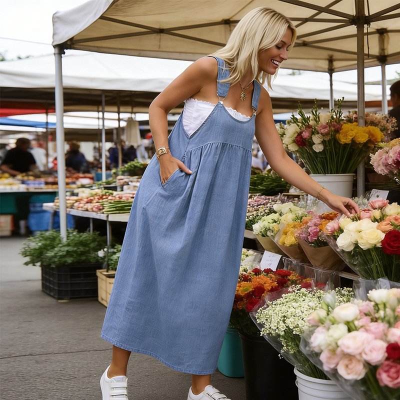 👗 NU 60% KORTING! 🌸Een losvallende, wolkachtige jurk ☁️ Lichtgewicht, ademend en niet benauwend 🌬️ Met een verborgen grote zak 📱