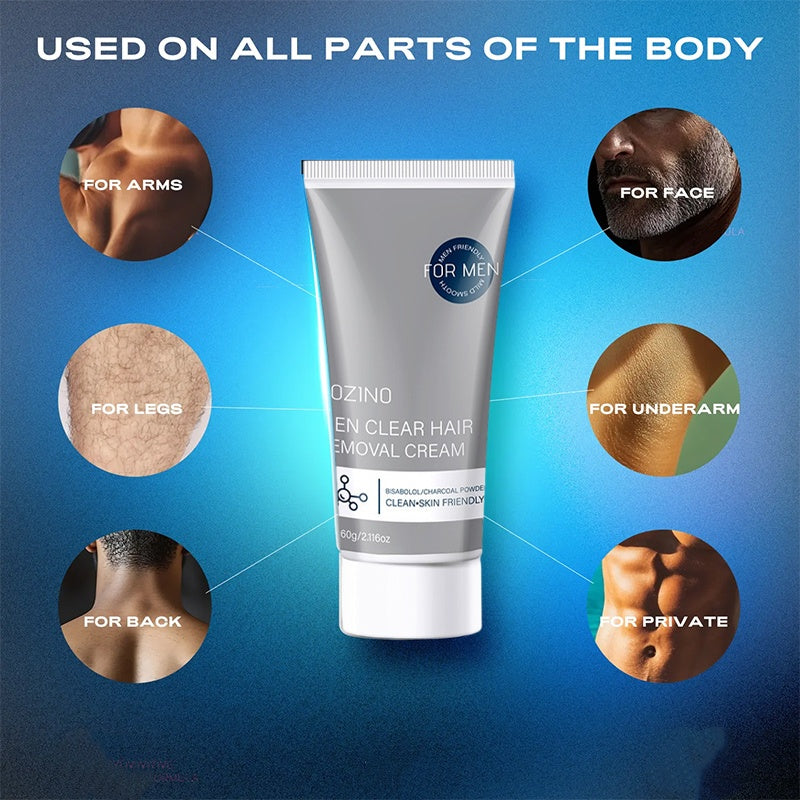 Ontharingscrème voor mannen 🧔 Zacht en niet-irriterend, te gebruiken op borst, rug, armen en benen ✨
