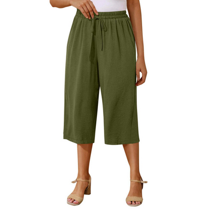 👖 LAATSTE DAG - 50% KORTING! ✨ Capribroek voor dames – met trekkoord in de taille, 6 kleuren, maten S-2XL 🌿