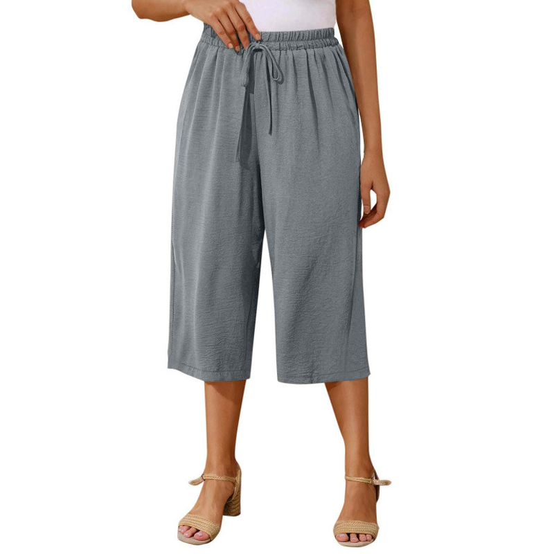 👖 LAATSTE DAG - 50% KORTING! ✨ Capribroek voor dames – met trekkoord in de taille, 6 kleuren, maten S-2XL 🌿