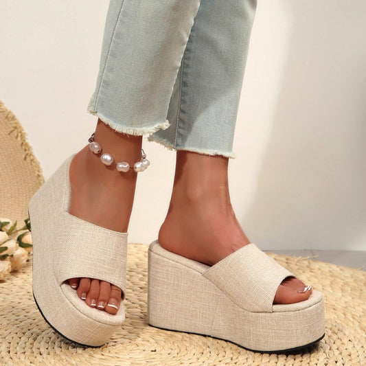 Sandalen die je langer laten lijken 👡 Instapmodel, dikke zool voor een optisch verlengend effect, antisliptextuur, comfortabel de hele dag, perfect voor de zomer ☀️