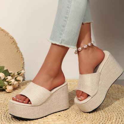 Sandalen die je langer laten lijken 👡 Instapmodel, dikke zool voor een optisch verlengend effect, antisliptextuur, comfortabel de hele dag, perfect voor de zomer ☀️