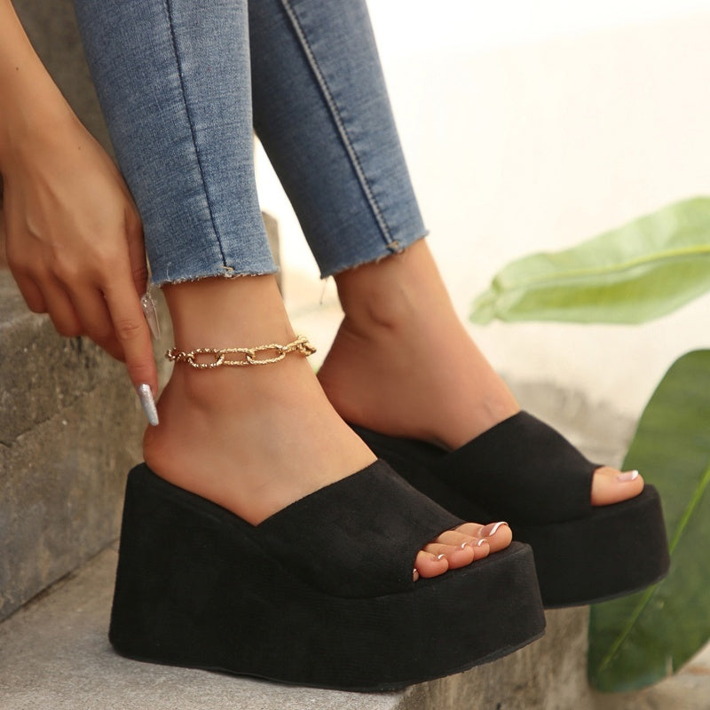 Sandalen die je langer laten lijken 👡 Instapmodel, dikke zool voor een optisch verlengend effect, antisliptextuur, comfortabel de hele dag, perfect voor de zomer ☀️