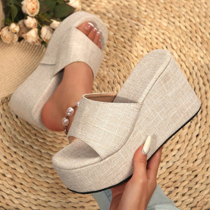 Sandalen die je langer laten lijken 👡 Instapmodel, dikke zool voor een optisch verlengend effect, antisliptextuur, comfortabel de hele dag, perfect voor de zomer ☀️