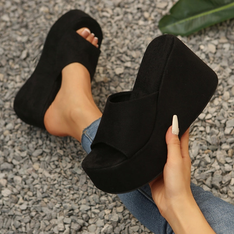 Sandalen die je langer laten lijken 👡 Instapmodel, dikke zool voor een optisch verlengend effect, antisliptextuur, comfortabel de hele dag, perfect voor de zomer ☀️