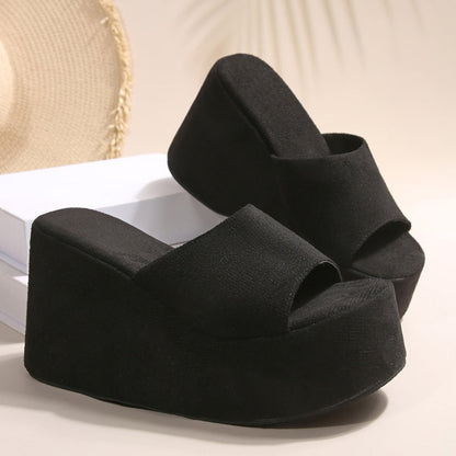 Sandalen die je langer laten lijken 👡 Instapmodel, dikke zool voor een optisch verlengend effect, antisliptextuur, comfortabel de hele dag, perfect voor de zomer ☀️