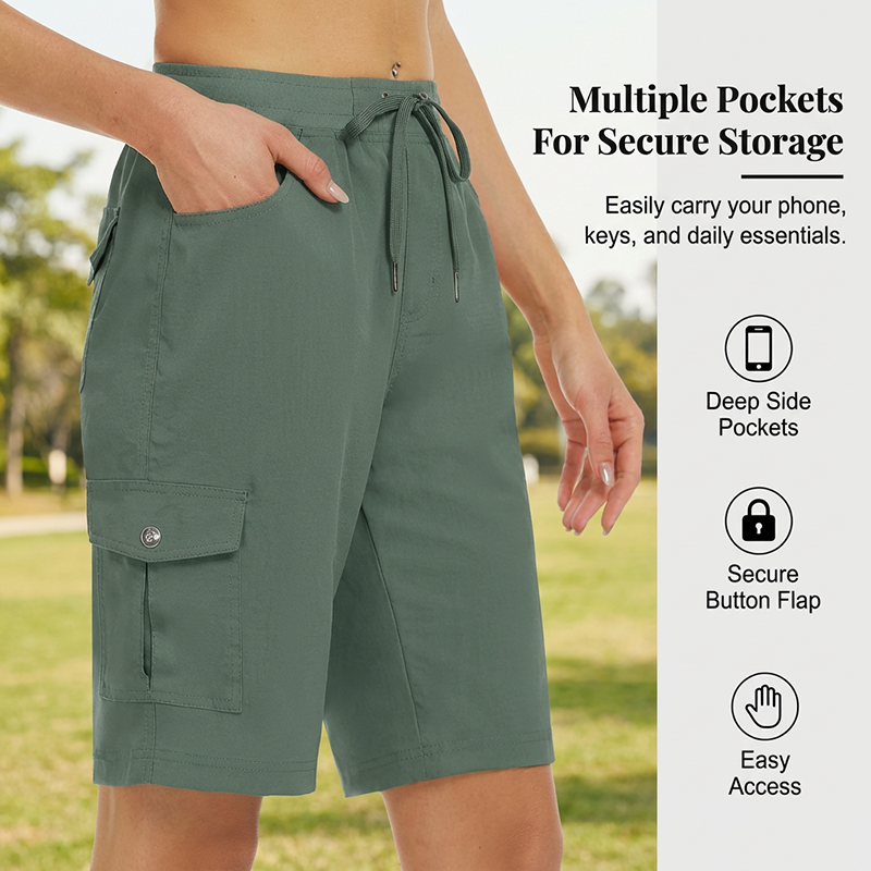 Cargoshorts 🩳 — Met zijzakken & cargozakken: Ruime opbergruimte + diefstalbeveiliging. UPF 50+ zonbescherming | Sneldrogende stof | Relaxte pasvorm met trekkoord | Ideaal voor wandeltochten in de natuur 🏞️