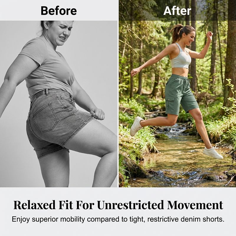 Cargoshorts 🩳 — Met zijzakken & cargozakken: Ruime opbergruimte + diefstalbeveiliging. UPF 50+ zonbescherming | Sneldrogende stof | Relaxte pasvorm met trekkoord | Ideaal voor wandeltochten in de natuur 🏞️
