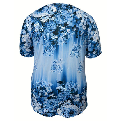 🥳ZOMER UITVERKOOP🥳50K+ VERKOCHT!💥60% KORTING! 🔥Dames Elegante Bloemenprint Korte Mouw Top