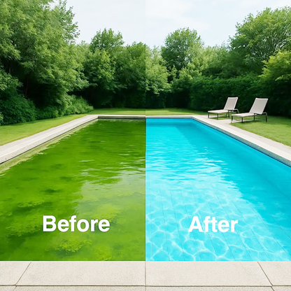 💧🌊 pH-neutraal glansspoelmiddel – vaarwel groen water! ✨🚀 Gemakkelijk te doseren, geen chloorlucht. Voor een natuurlijk schone badervaring en minder schoonmaakwerk.