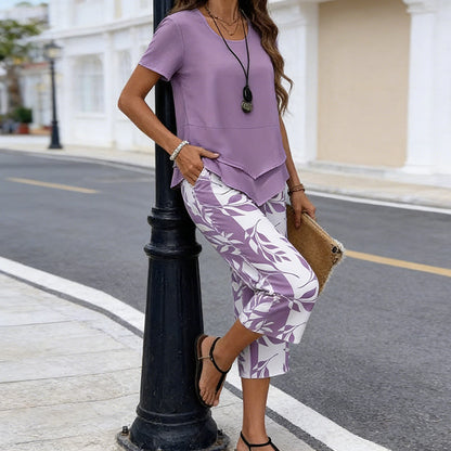 👚 NU 60% KORTING! 🔥 Casual set bestaande uit een tuniek met ronde hals en meerdere lagen, gecombineerd met een wijde broek – zwierig model, zachte stof en perfect voor elke dag 🌸
