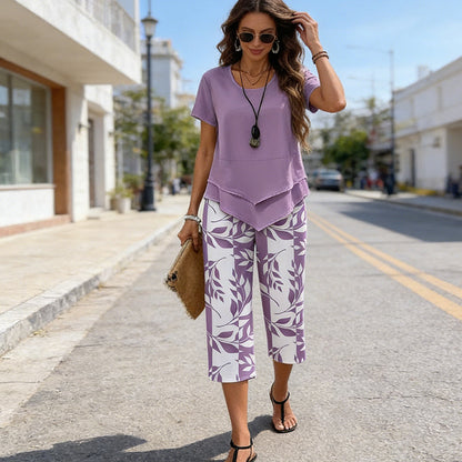 👚 NU 60% KORTING! 🔥 Casual set bestaande uit een tuniek met ronde hals en meerdere lagen, gecombineerd met een wijde broek – zwierig model, zachte stof en perfect voor elke dag 🌸