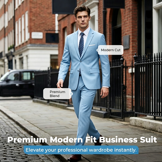✨👔60% KORTING + GRATIS VERZENDING 💼Tweedelig herenpak in moderne pasvorm – ademend, kreukvrij en professionele stijl ✨