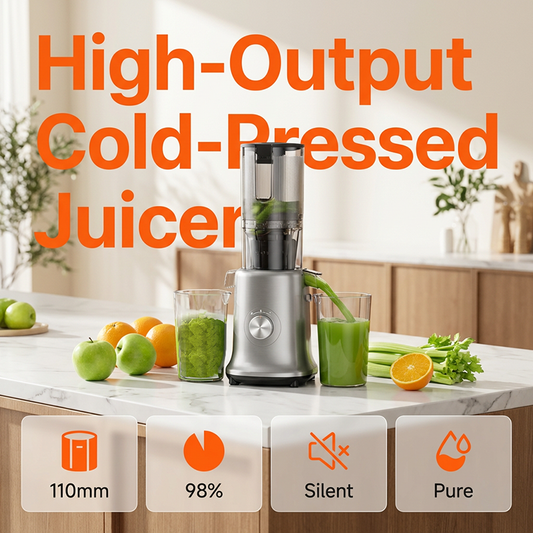 ✨🥤60% KORTING + GRATIS VERZENDING🍎Koudgeperste sapcentrifuge met hoge opbrengst – 110 mm extra brede vulopening, 98% sapopbrengst en eenvoudige reiniging ⚡
