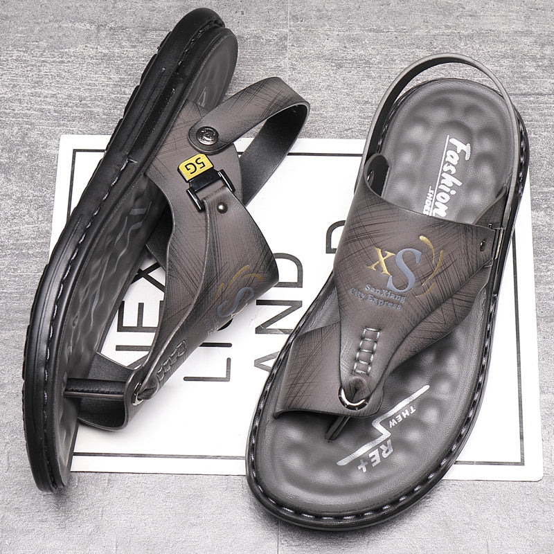 👣 TIJDELIJK 60% KORTING! 🌿 Ademende, zachte leren outdoorsandalen voor heren (ook in grote maten) – ondersteunend, antislip, instapmodel 🌲