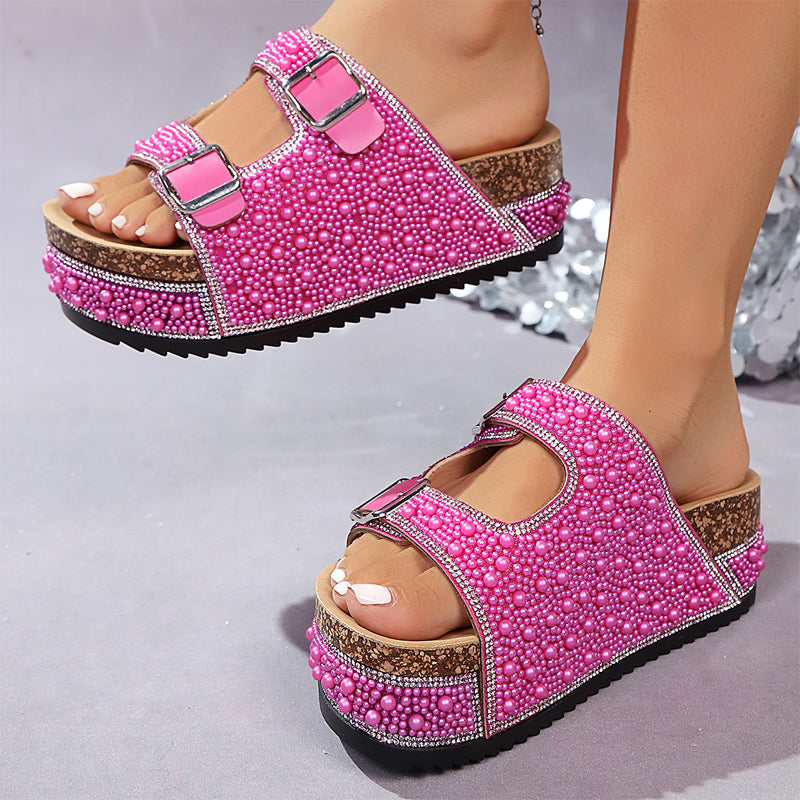 👡 50% KORTING! ✨ Sandalen met dubbele gespen en kurken hak – elegant ontwerp, comfortabele pasvorm en perfect voor een stijlvolle zomerlook 💎