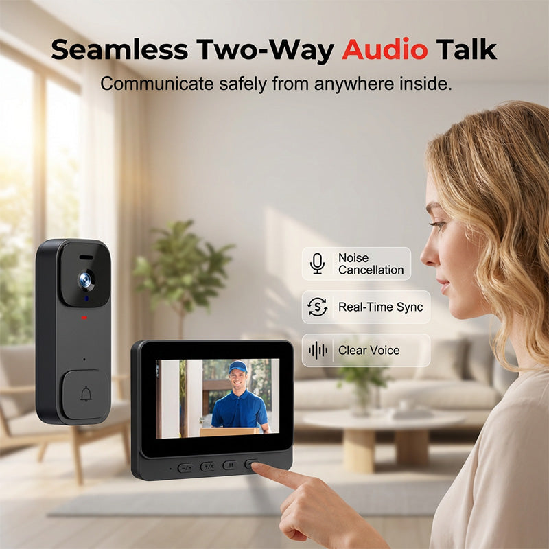 🏠⚡ BEPERKTE TIJD 50% KORTING! Slimme videodeurbel met 4,3" scherm – live bewaking & tweerichtingsaudio 🏡💖