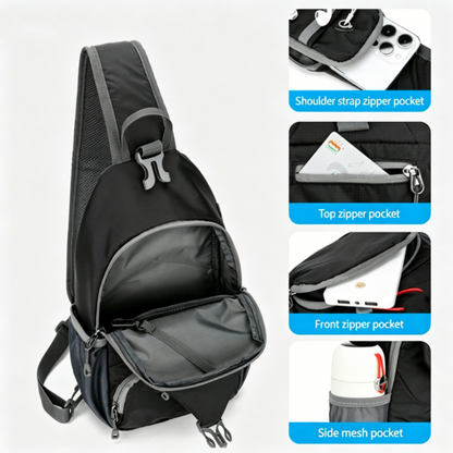 🎒 50% KORTING! ✨ Heren buitensport-schoudertas – Met meerdere vakken, waterafstotend, ademende rugzijde 🌦️