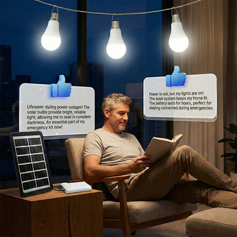 🔥LAATSTE DAG – 50% KORTING⚡ Zonne-energiesysteem met meerdere lampen💡 3 helderheidsstanden · 3 ledlampen (kabel van 2,8 meter), 🌧️ Werkt zelfs op bewolkte dagen