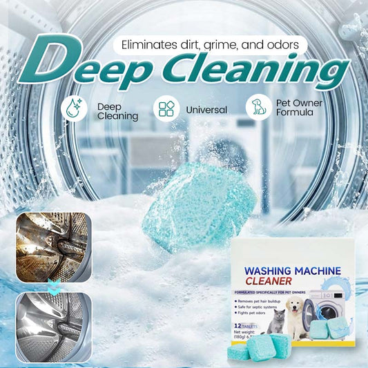 🏆 LAATSTE DAG AANBIEDING! 🔥 TIJDELIJKE AANBIEDING: 2 KOPEN, 1 GRATIS 🎁 Wasmachine-reiniger – 12 tabletten, reinigt de binnentank grondig en verwijdert dierenharen en geurtjes 🧼