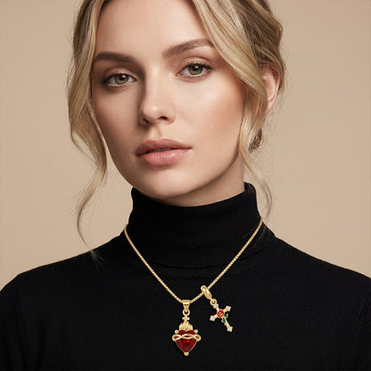 ✝️50% KORTING✨ Gold Faith dubbele hanger | Verstelbare ketting · Prachtig vakmanschap · Heilige elegantie · Een betekenisvol cadeau