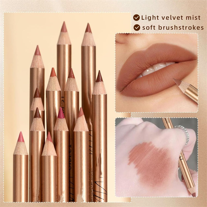 👄 50% KORTING! 💄 Set met 12 kleurpotloden voor de lippen die niet uitlopen – langhoudend, romig en waterbestendig – perfect voor dagelijks gebruik of professionele make-up 🎨