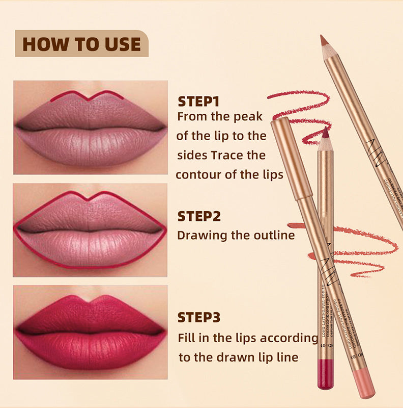 👄 50% KORTING! 💄 Set met 12 kleurpotloden voor de lippen die niet uitlopen – langhoudend, romig en waterbestendig – perfect voor dagelijks gebruik of professionele make-up 🎨
