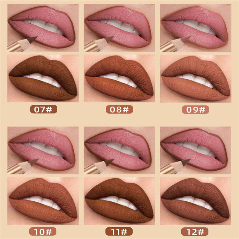 👄 50% KORTING! 💄 Set met 12 kleurpotloden voor de lippen die niet uitlopen – langhoudend, romig en waterbestendig – perfect voor dagelijks gebruik of professionele make-up 🎨