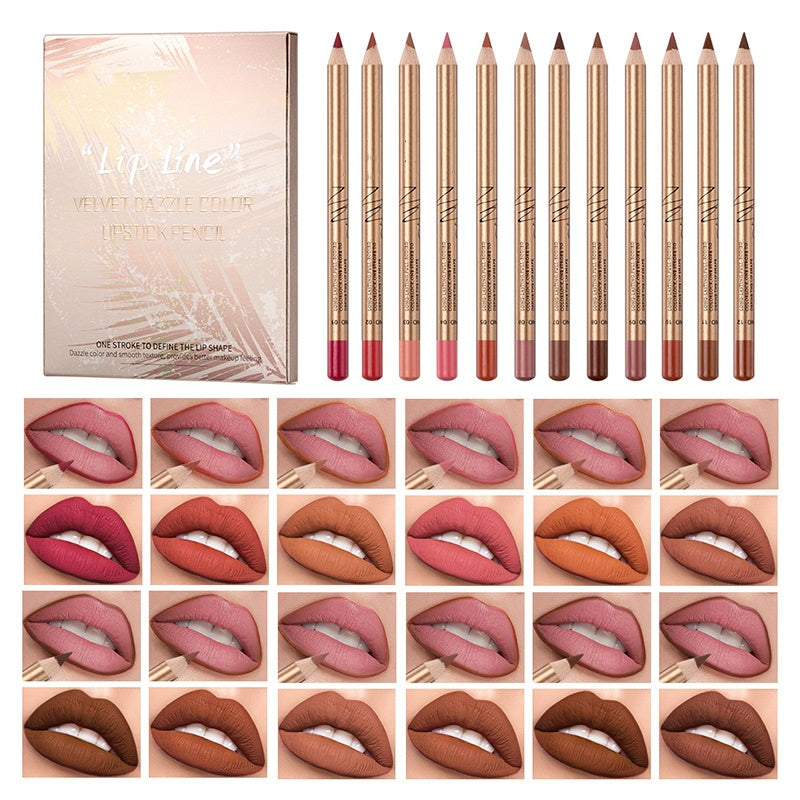 👄 50% KORTING! 💄 Set met 12 kleurpotloden voor de lippen die niet uitlopen – langhoudend, romig en waterbestendig – perfect voor dagelijks gebruik of professionele make-up 🎨
