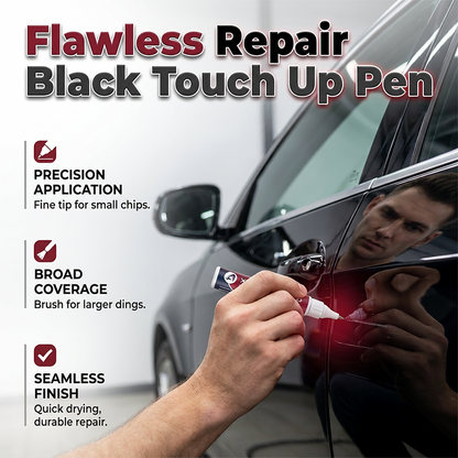 🚗50% KORTING🖊️ Zwarte lakstift | Bedekt krassen direct · Applicatorpunt met dubbele werking · Duurzame, waterbestendige afwerking