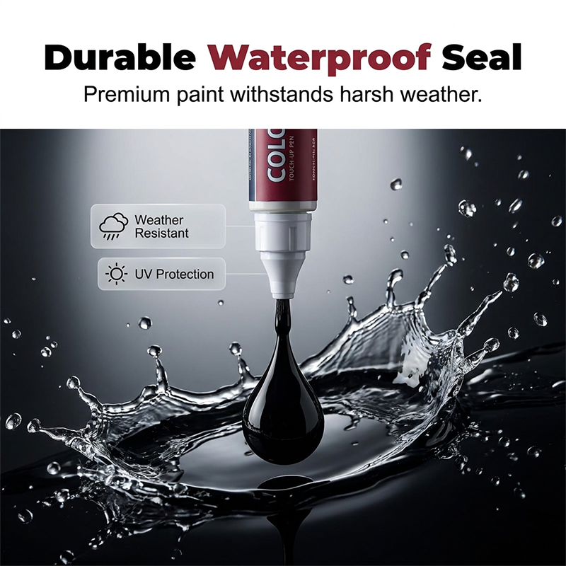 🚗50% KORTING🖊️ Zwarte lakstift | Bedekt krassen direct · Applicatorpunt met dubbele werking · Duurzame, waterbestendige afwerking