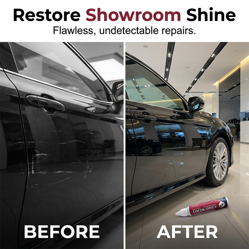 🚗50% KORTING🖊️ Zwarte lakstift | Bedekt krassen direct · Applicatorpunt met dubbele werking · Duurzame, waterbestendige afwerking